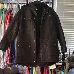 Barbour Black Quilted Military Jacket